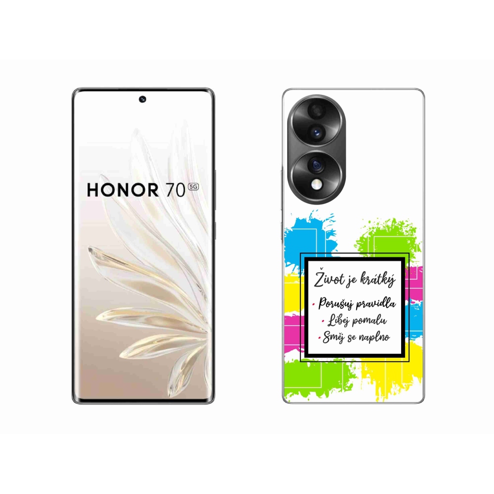 Zselés borító mmCase a Honor 70 készülékhez - idézet 5 fehér háttér