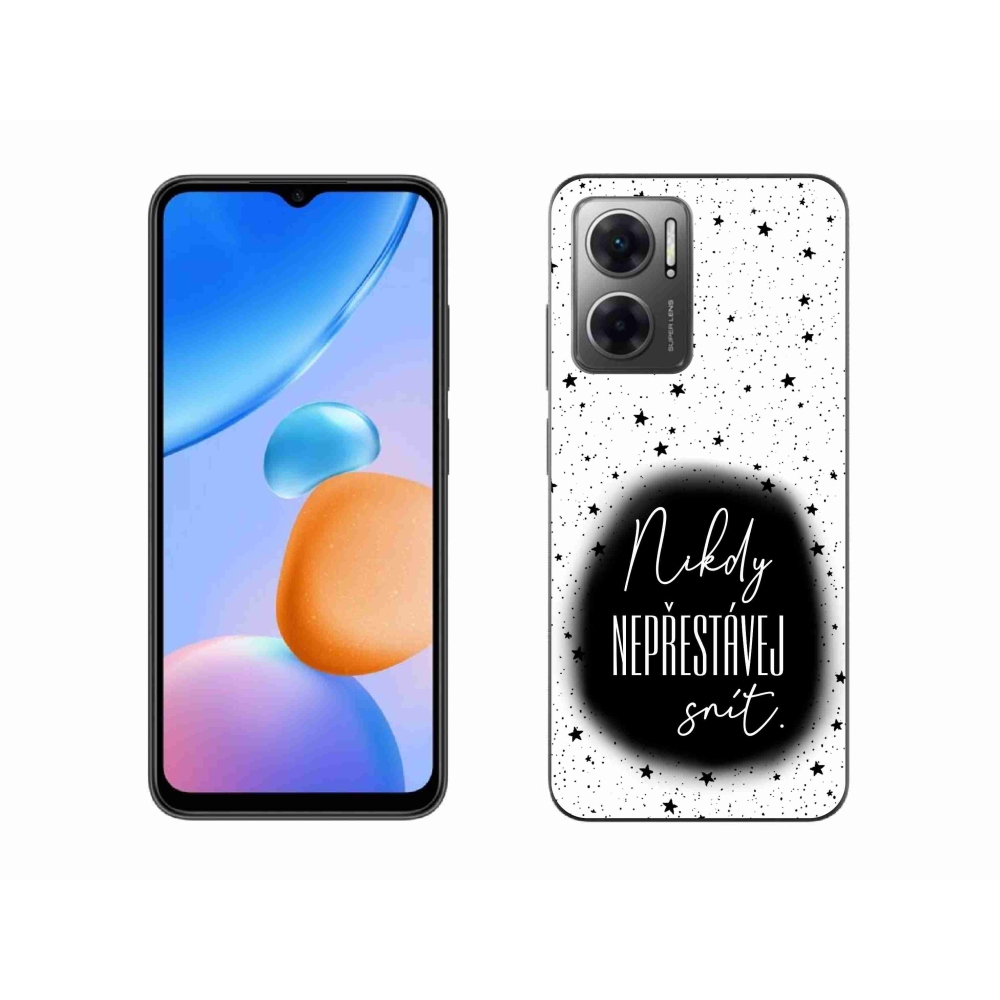 Gél borító mmCase a Xiaomi Redmi 10 5G-hez - idézet 1 fekete és fehér háttérrel