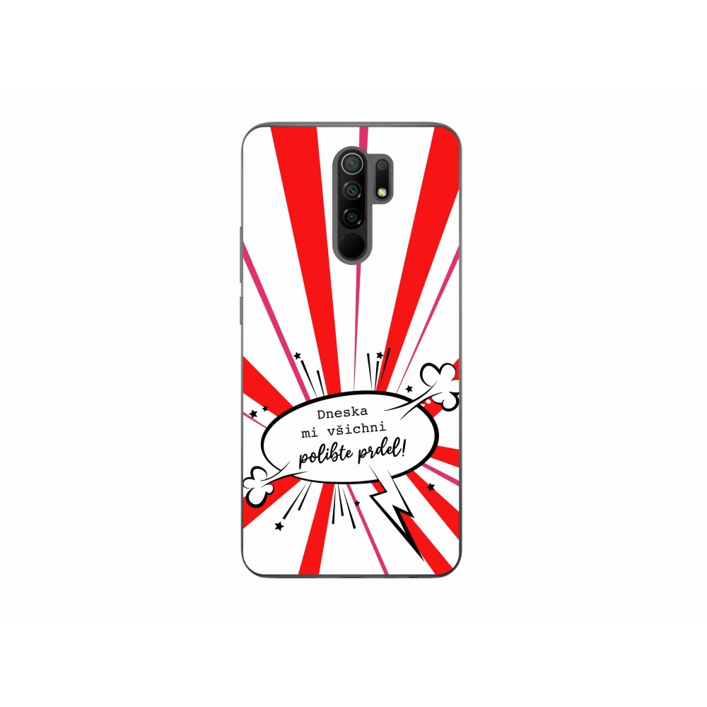 Gél borító mmCase a Xiaomi Redmi 9-hez - vicces szöveg 15 fehér háttérrel