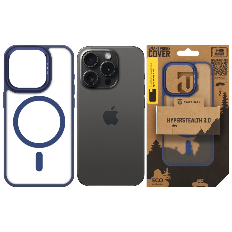 Tactical MagForce Hyperstealth 3.0 tok az Apple iPhone 15 Pro-hoz, Deep Blue színben