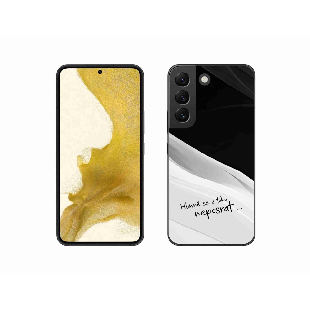 Gél borító mmCase Samsung Galaxy S22 5G - vicces szöveg 13 fehér és fekete háttérrel