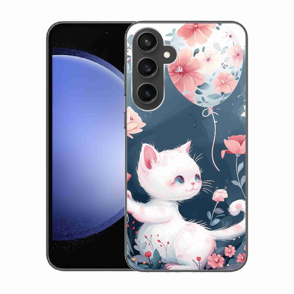 Gél borítás mmCase Samsung Galaxy S23 FE készülékhez - cica lufival