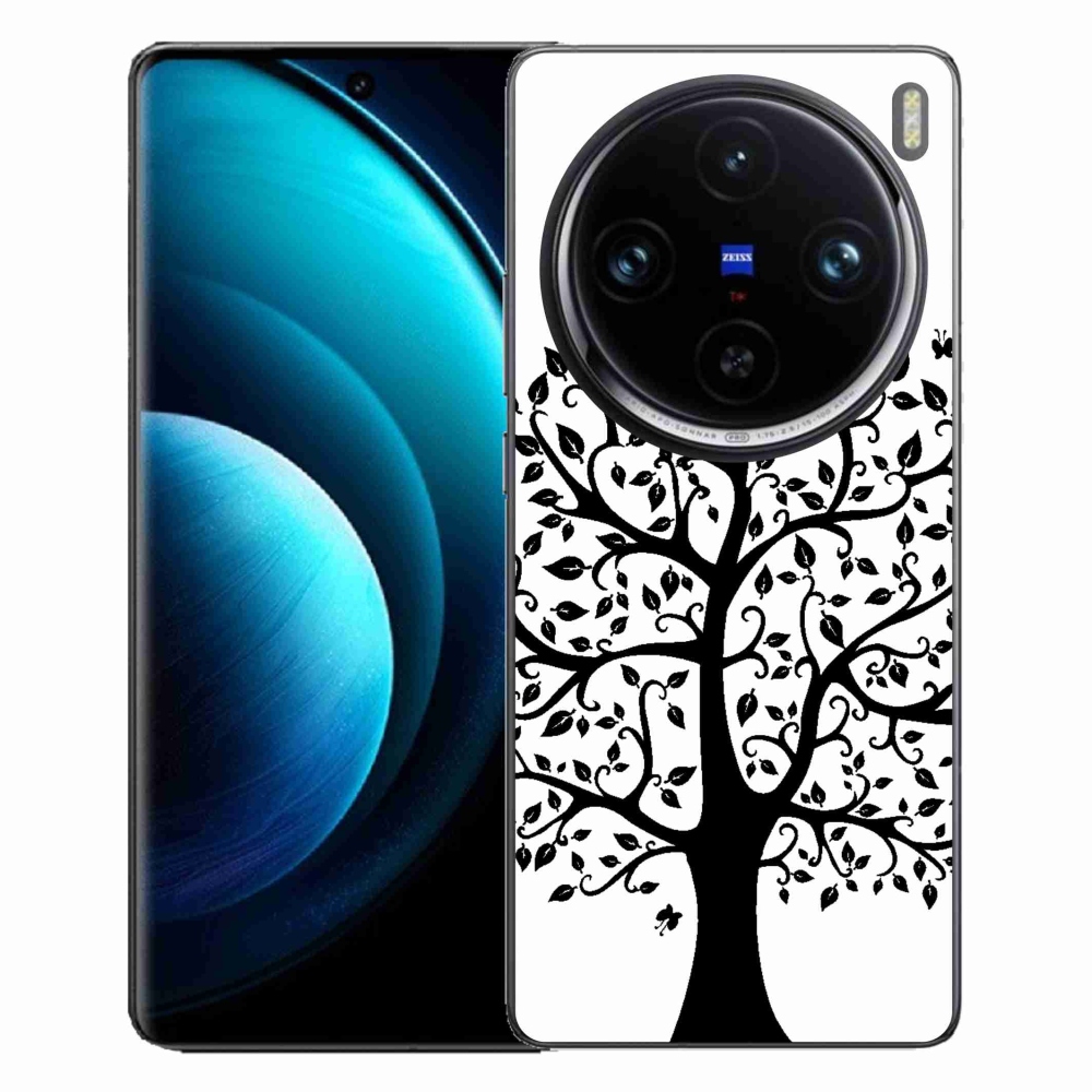 Zselés borítás mmCase Vivo X100 Pro 5G - fekete és fehér fa