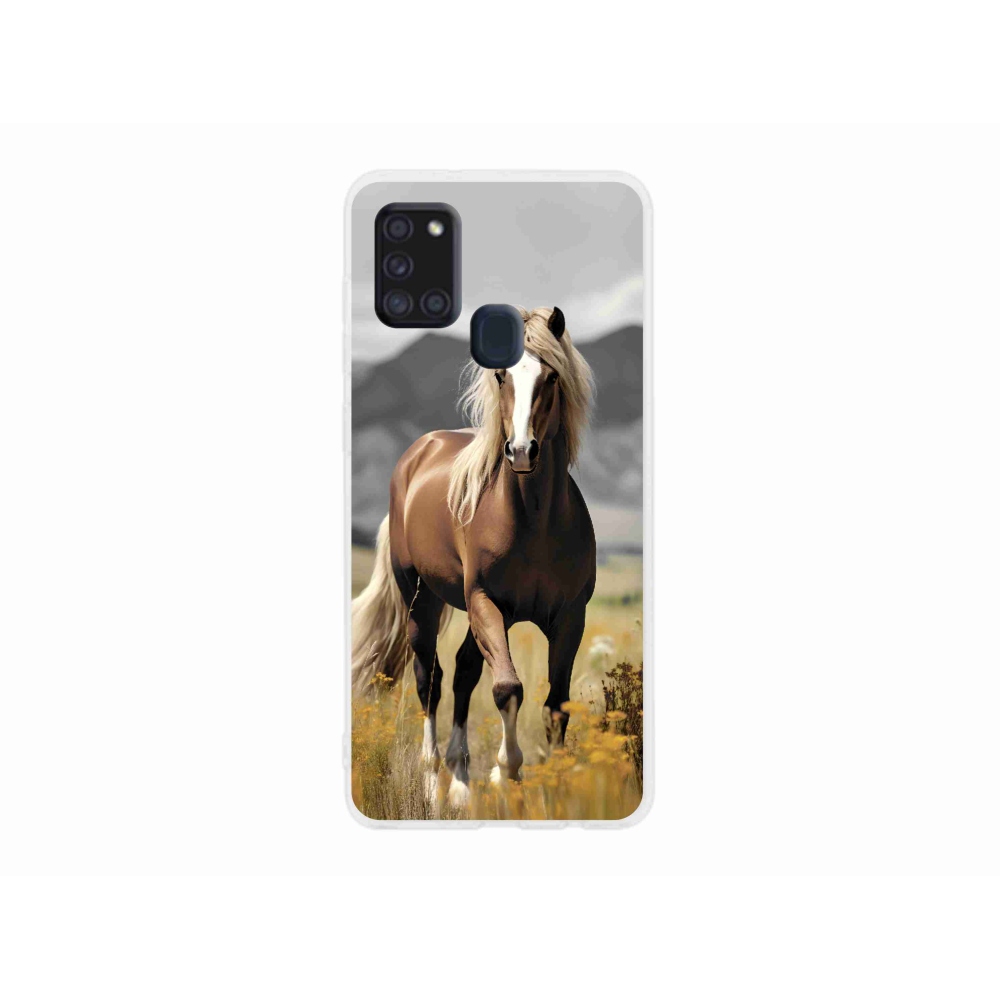Zselés borítás mmCase Samsung Galaxy A21s - barna ló 1