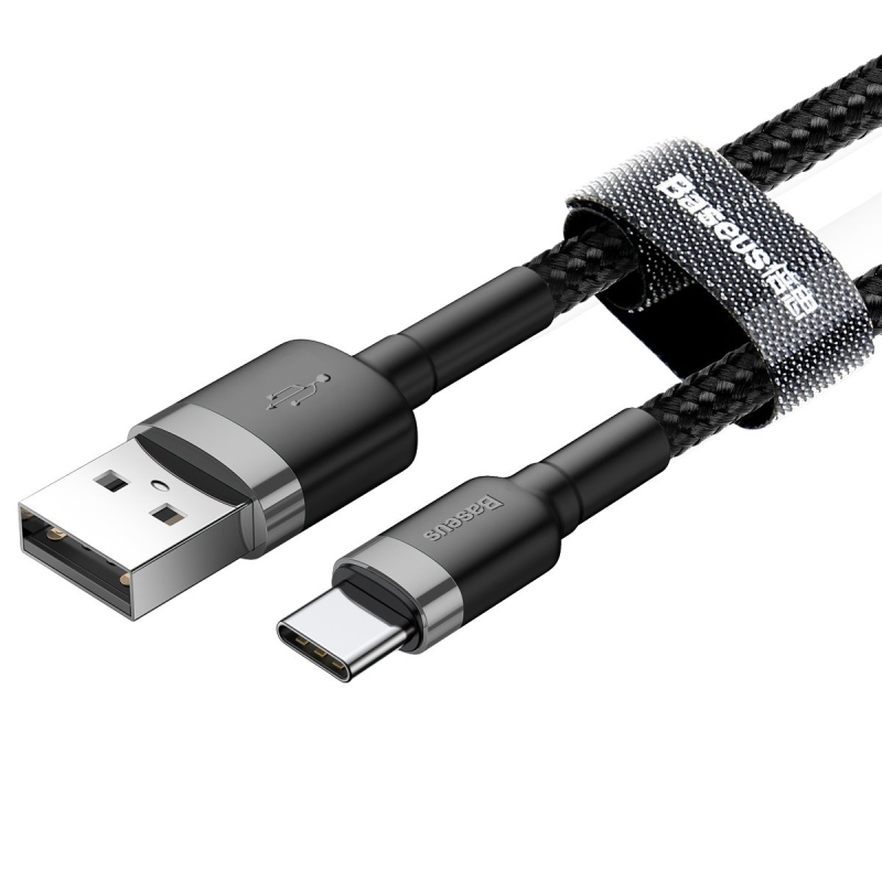 Baseus Cafule sorozatú adatkábel USB-A - USB-C 2A 2m szürke/fekete
