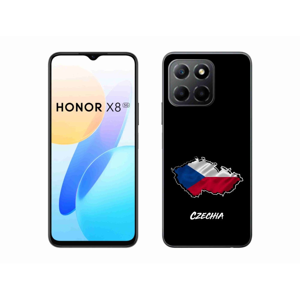 Zselés borítás mmCase a Honor X8 5G/Honor 70 Lite 5G készülékhez - Csehország fekete háttér