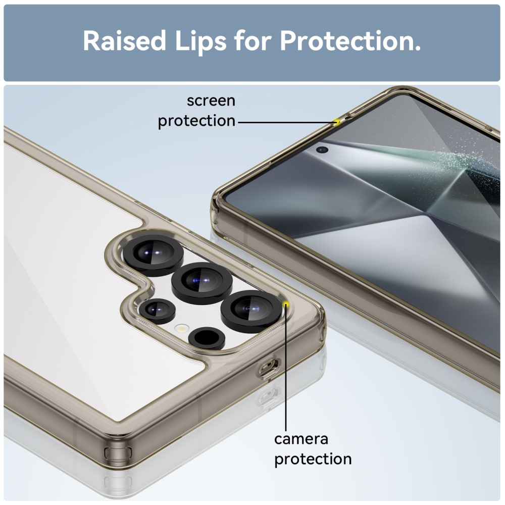 Gél tok kemény hátlappal Samsung Galaxy S25 Ultra készülékhez - szürke