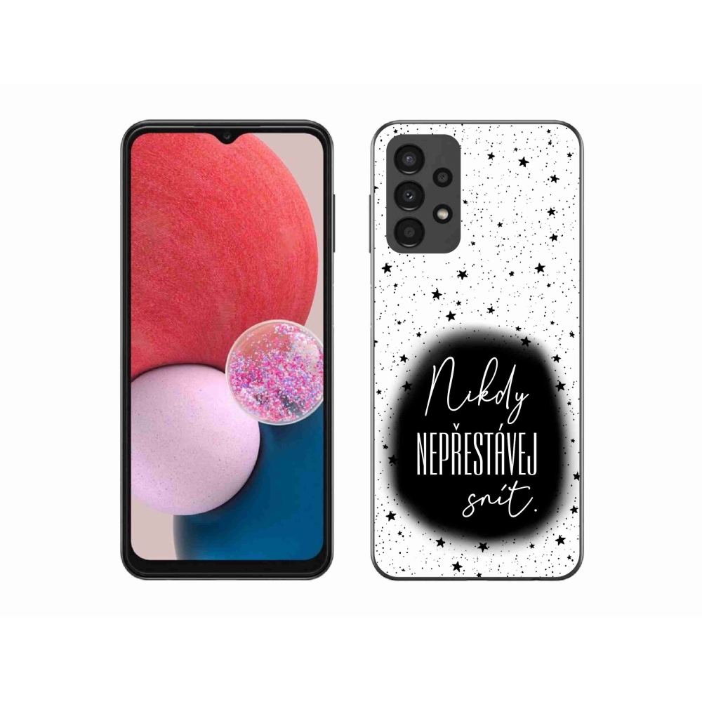 Gél borítás mmCase Samsung Galaxy A13 4G - idézet 1 fekete és fehér háttérrel