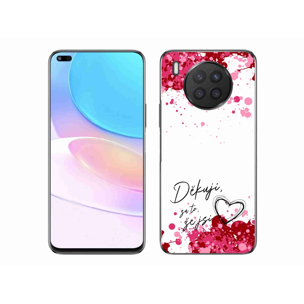 Gél borító mmCase a Huawei Nova 8i készülékre - szerelmes szöveg 2 fehér háttérrel