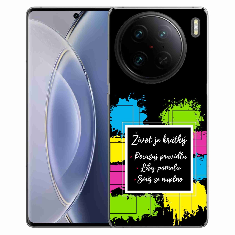 Gel Cover mmCase a Vivo X90 Pro készülékre - Idézet 5 fekete háttér