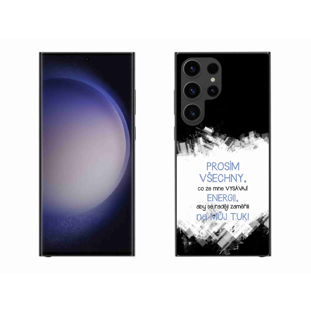 Gél borító mmCase Samsung Galaxy S23 Ultra 5G - vicces szöveg 1 kék