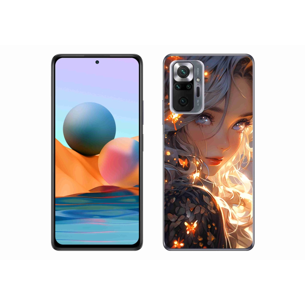 Gél borítás mmCase a Xiaomi Redmi Note 10 Pro készülékhez - lány és pillangók