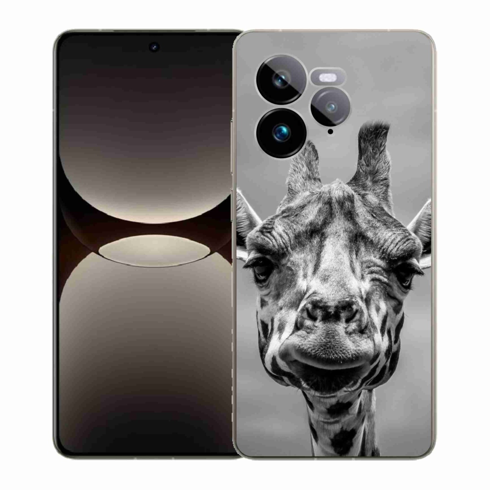 Gél borítás mmCase a Realme GT 7 Pro 5G-re - fekete-fehér zsiráf