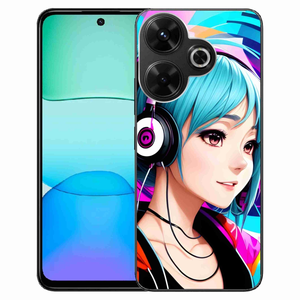 Gél borítás mmCase a Xiaomi Redmi 13 4G/Poco M6 4G - lány fejhallgatóval