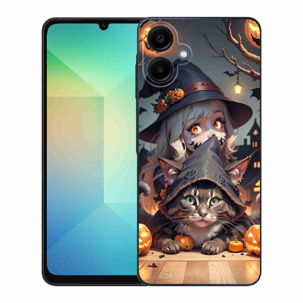 Zselés borítás mmCase Samsung Galaxy A06 4G - boszorkány macskával