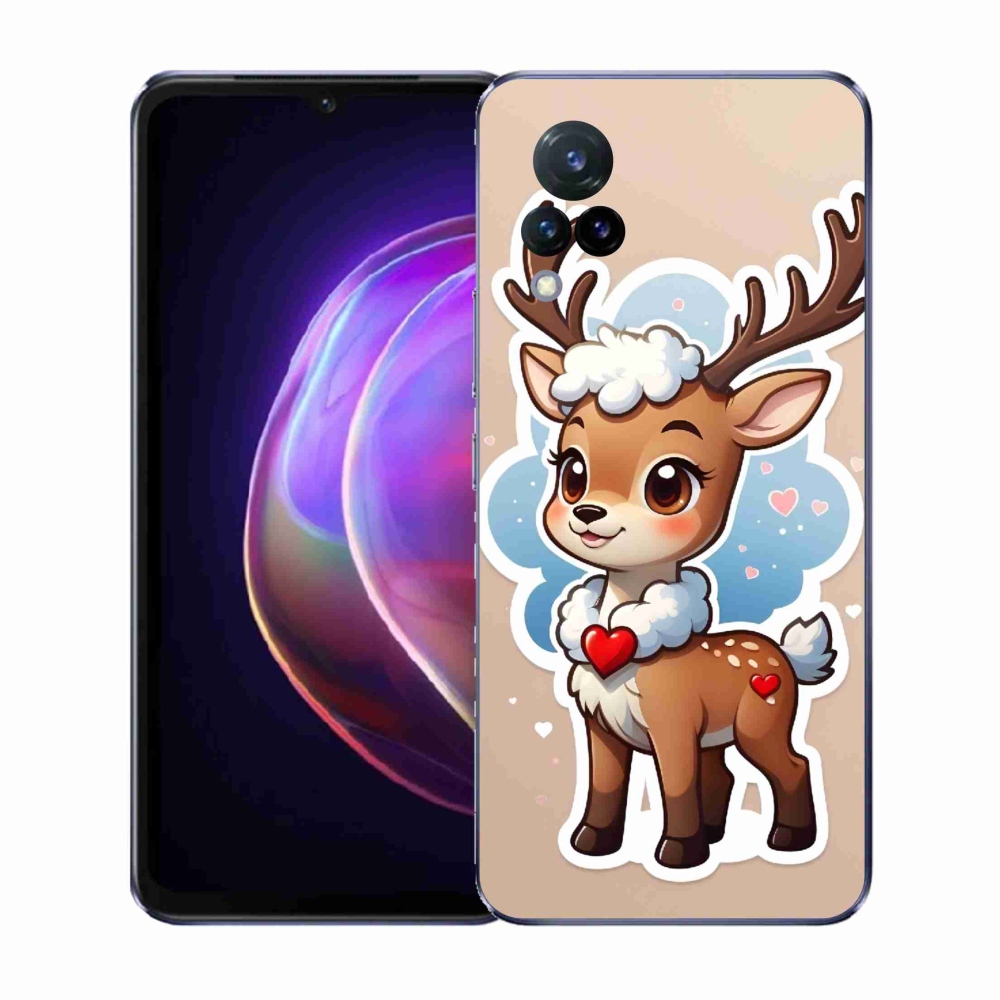 Gél borító mmCase a Vivo V21 4G/5G készülékhez - rajzfilm rénszarvas