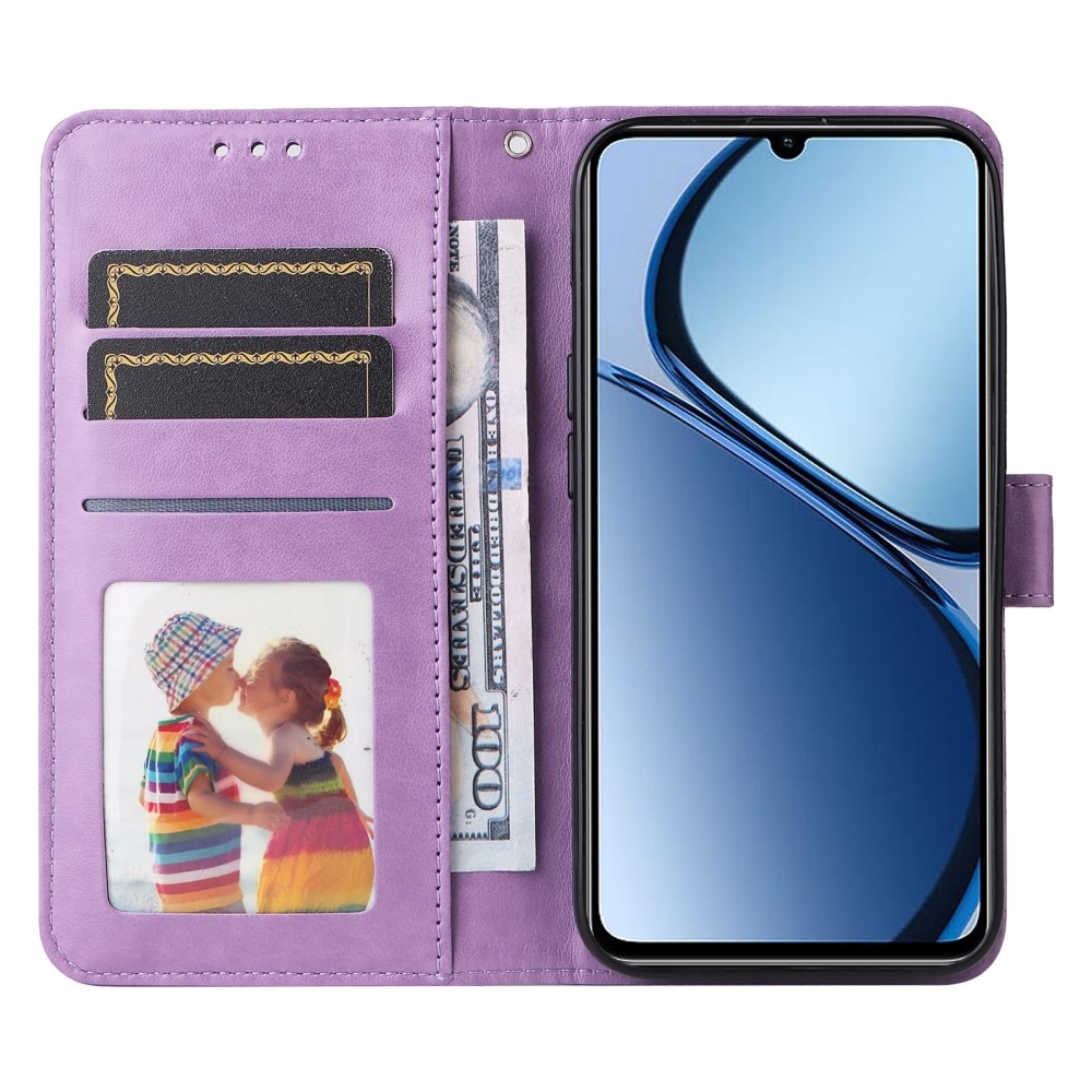 Napraforgó könyvtáska Realme Note 60-hoz - lila