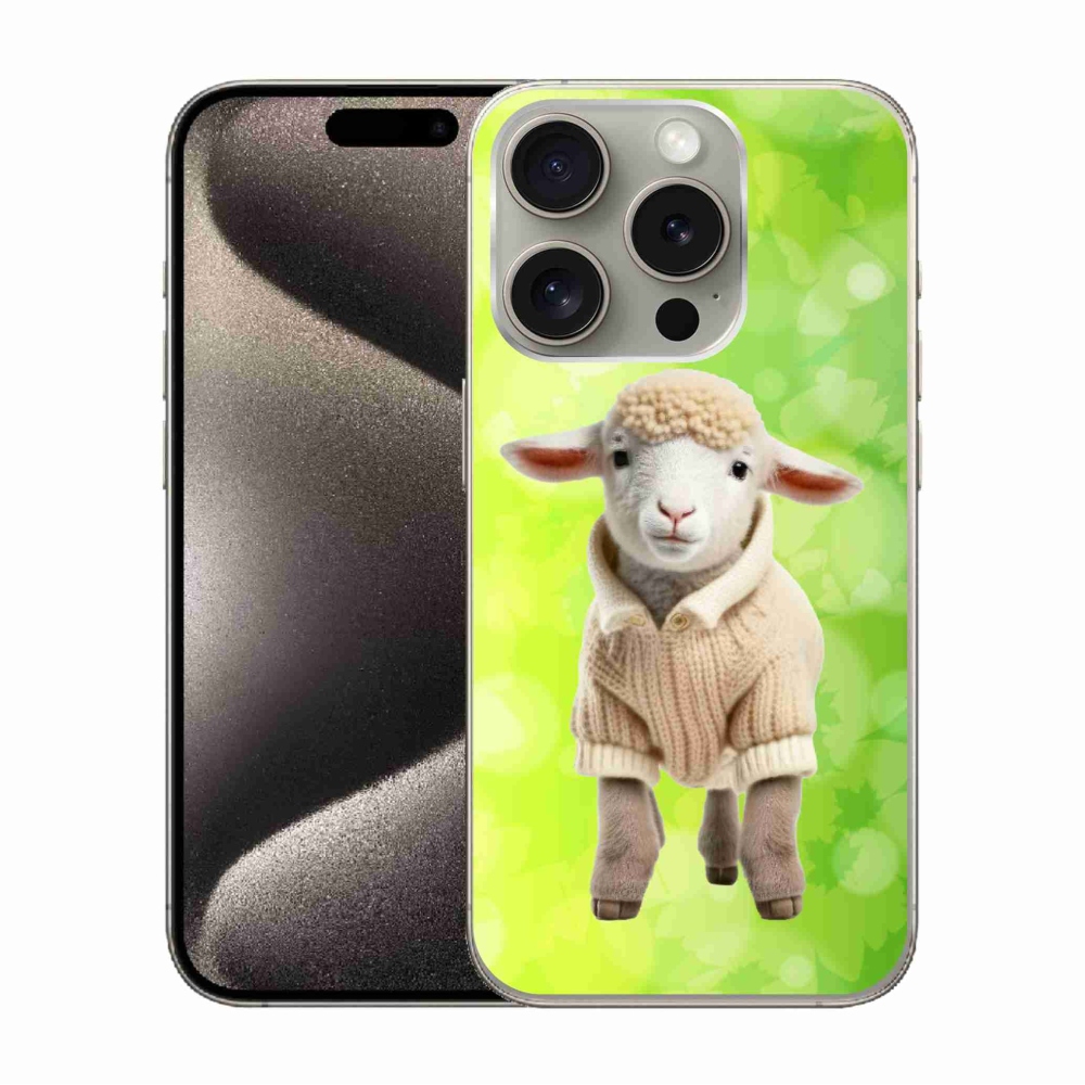 Zselés borítás mmCase iPhone 15 Pro készülékhez - bárányhús pulóverben