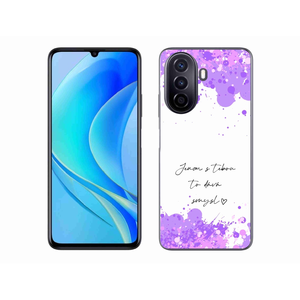 Gél borító mmCase a Huawei Nova Y70 - szerelem szöveg fehér háttérrel