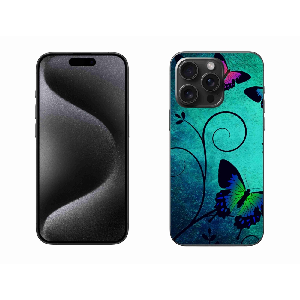 Zselés borítás mmCase iPhone 15 Pro Max készülékhez - színes pillangók