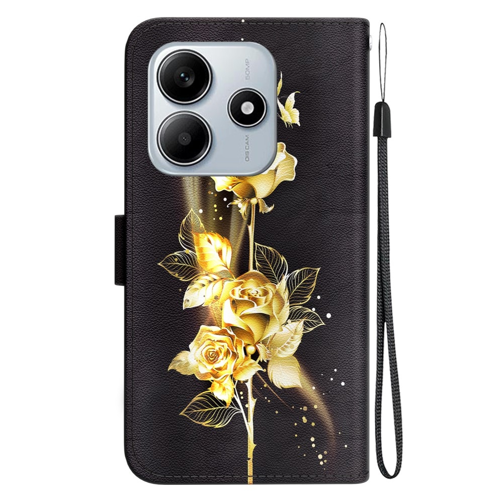 Printern könyv tok Xiaomi Redmi Note 14 5G-hez - rózsaarany színben