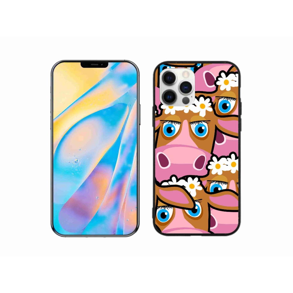 Gél borítás mmCase iPhone 12 készülékhez - rajzfilmtehenek