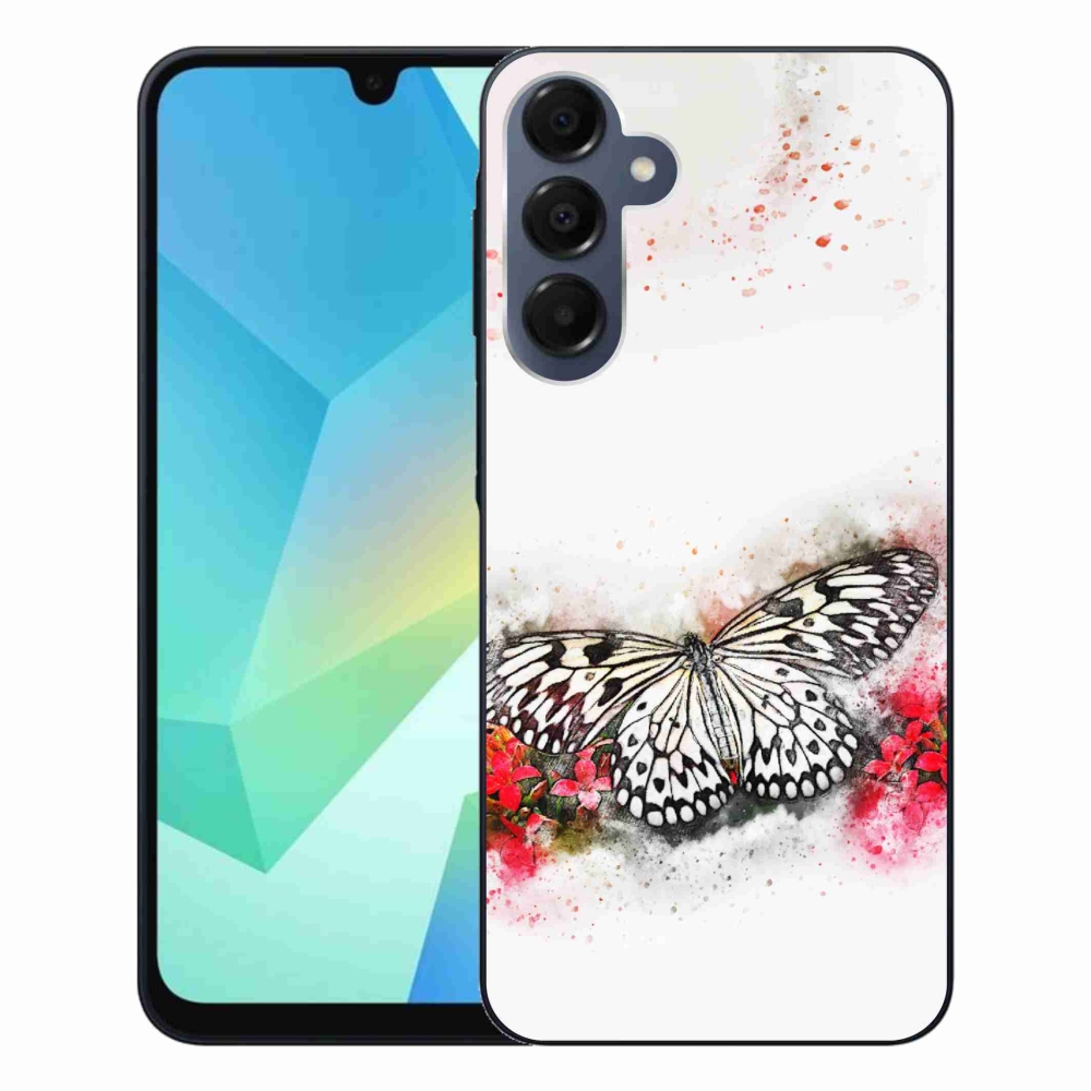 Zselés borítás mmCase Samsung Galaxy A16 4G/5G - fekete-fehér pillangóhoz