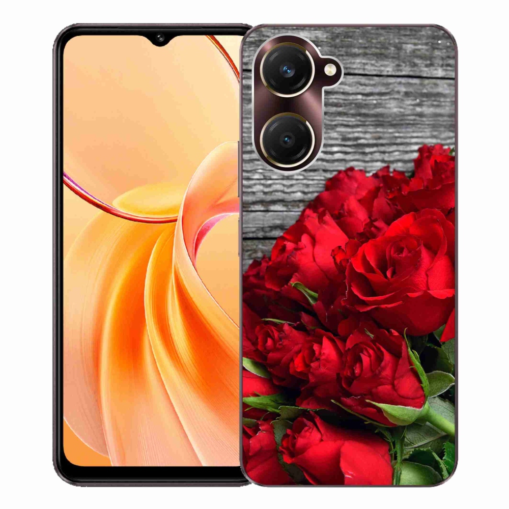 Gél borító mmCase a Vivo Y28s 5G készülékhez - piros rózsa