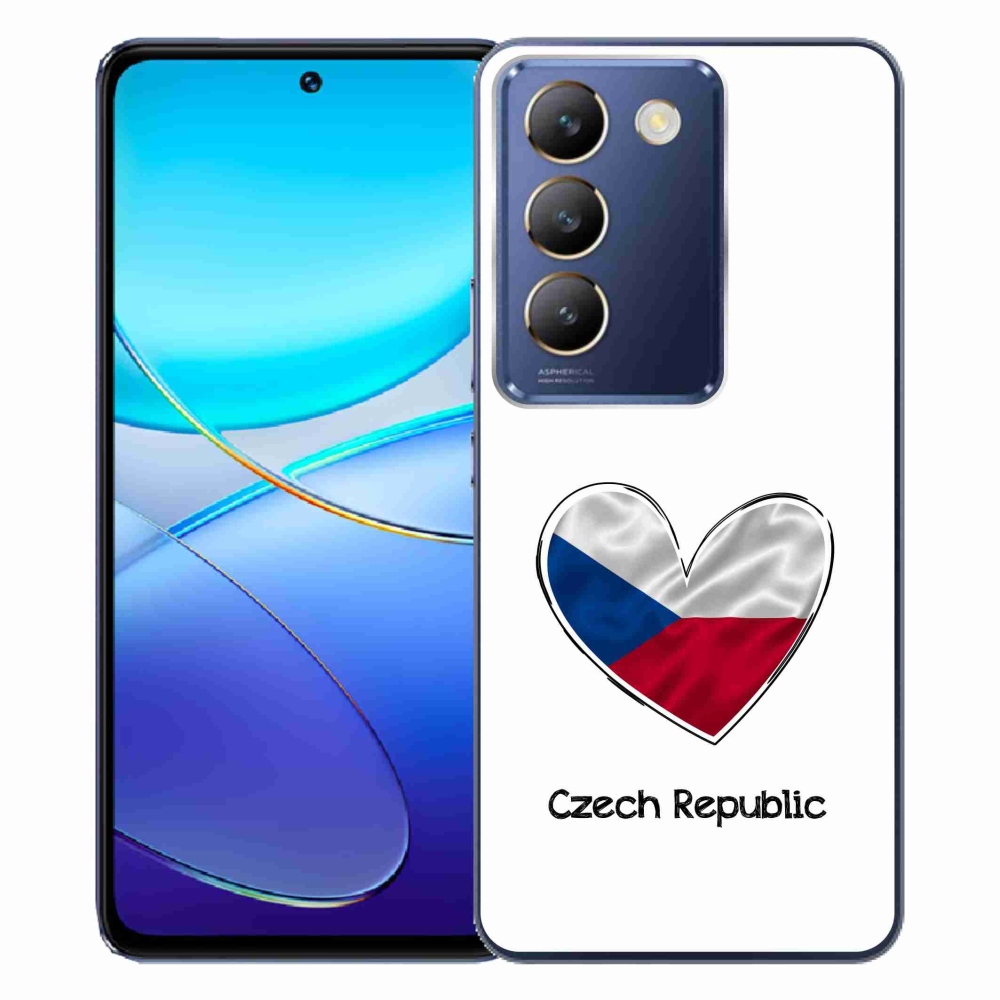 Gél borító mmCase a Vivo V40 SE 4G/5G - szív zászló fehér háttérrel