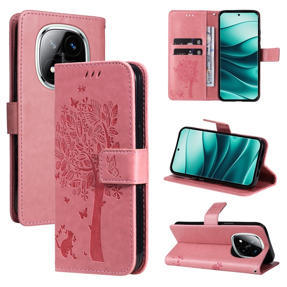Fák könyve tok Xiaomi Redmi Note 14 Pro 5G/Poco X7 5G/Note 14 Pro+ 5G - rózsaszínű