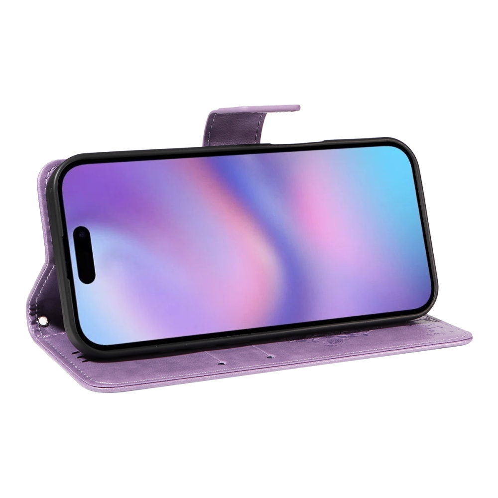 Fák könyvtáska iPhone 17 készülékhez - világos lila