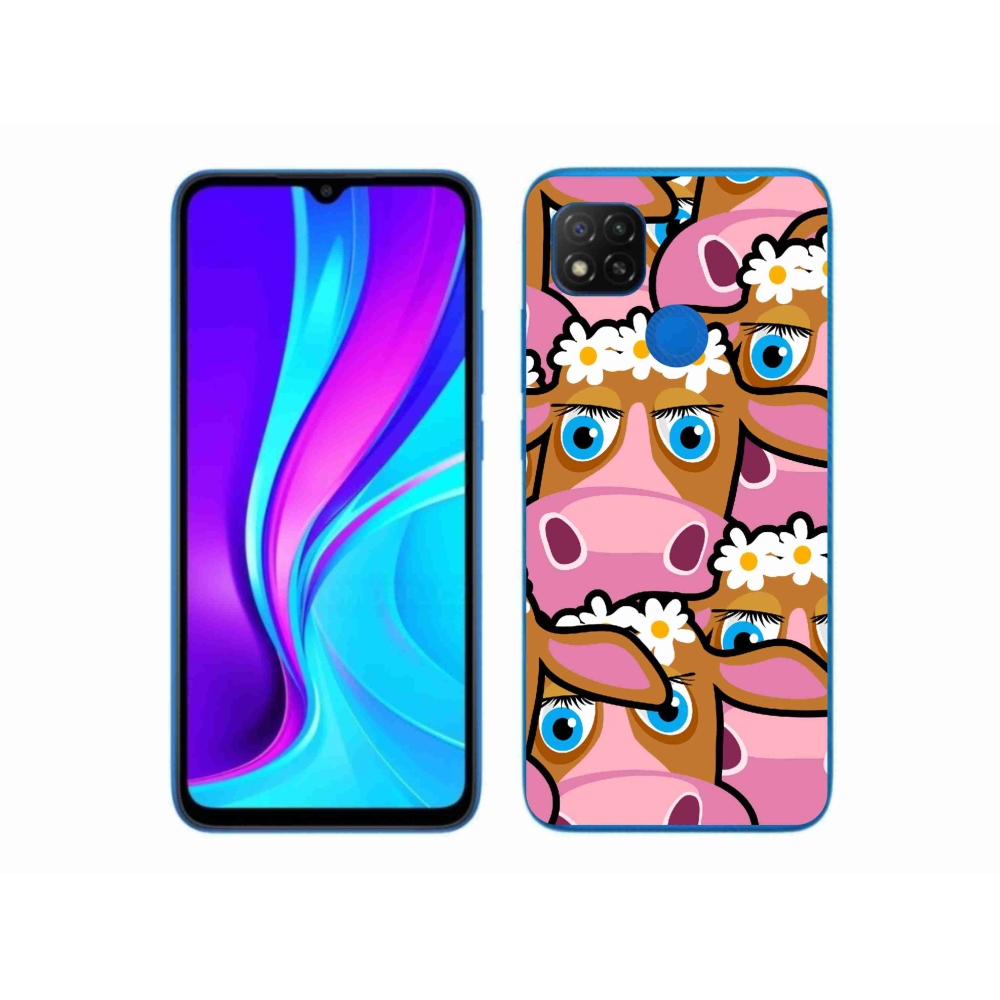 Gél borító mmCase a Xiaomi Redmi 9C-hez - rajzfilm tehenek