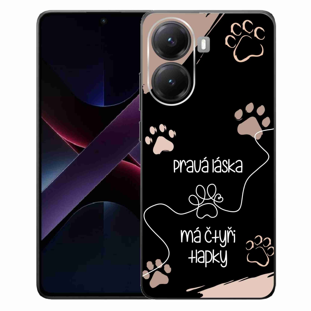 Gél borító mmCase a Xiaomi Poco X7 Pro 5G - kutya motívum 1 fekete háttérrel