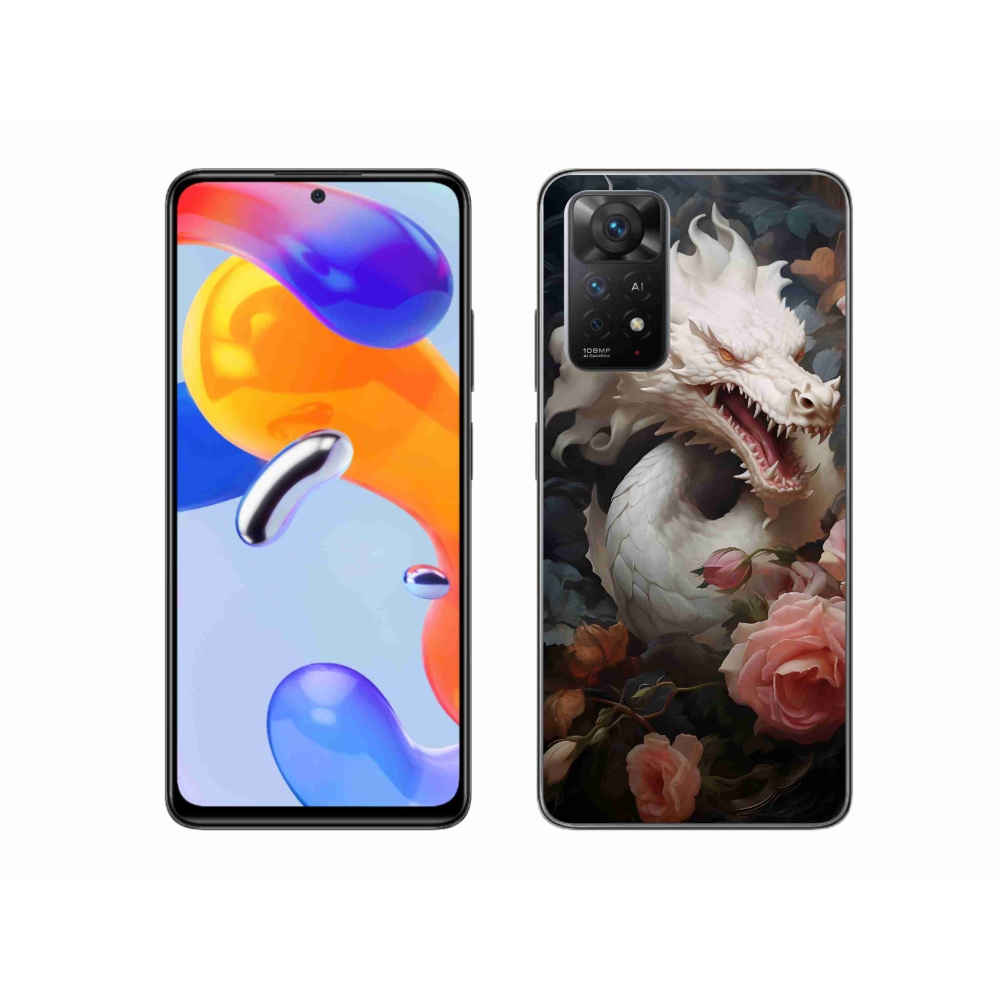 Gél borítás mmCase a Xiaomi Redmi Note 11 Pro 4G/5G számára - fehér sárkány