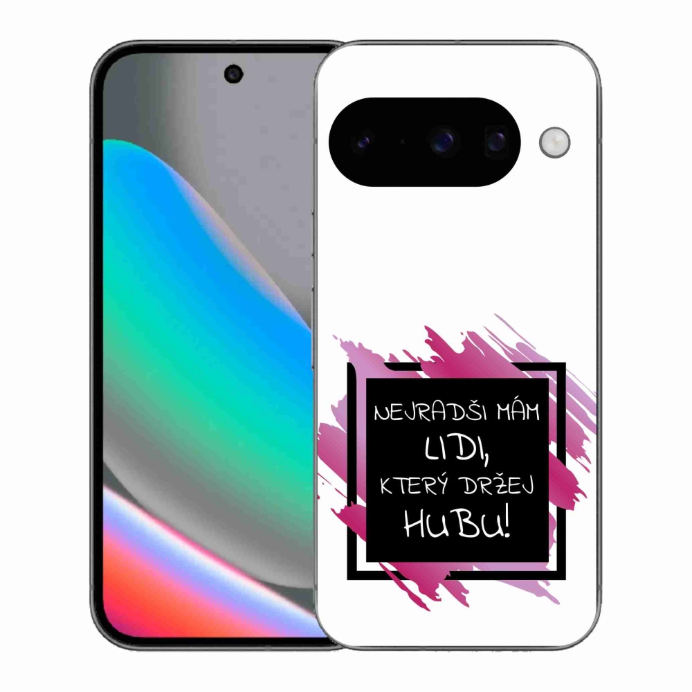 Gél borító mmCase a Google Pixel 10 számára - vicces szöveg 7 fekete és fehér háttérrel