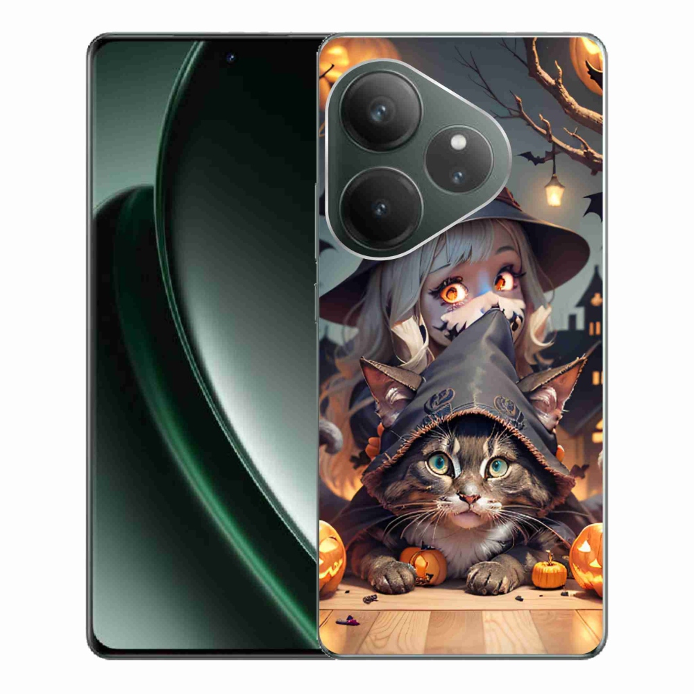 Zselés borítás mmCase a Realme GT 6 5G/GT 6T 5G - boszorkány macskával