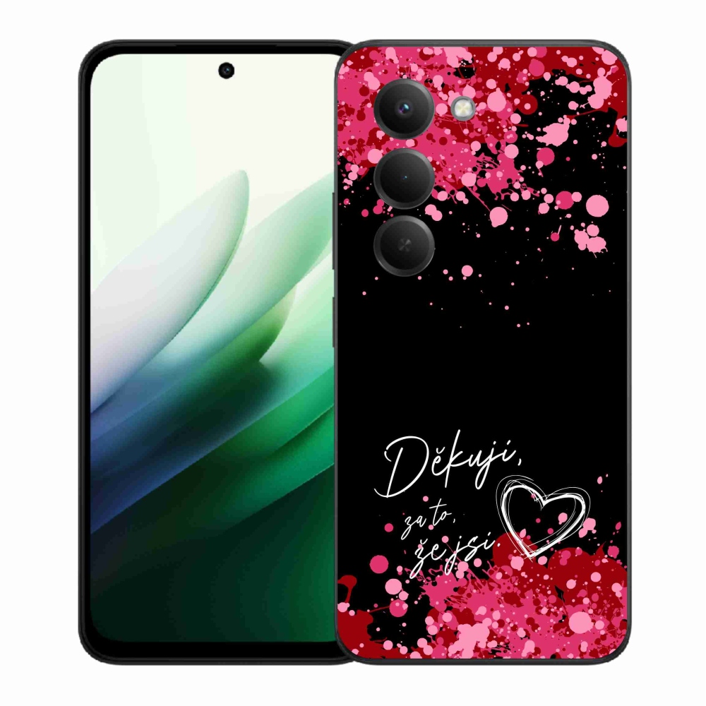Gél borító mmCase a Xiaomi Redmi 15 5G-hez - love text 2 fekete háttérrel