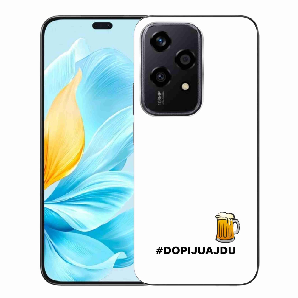 Zselés borító mmCase a Honor 200 Lite 5G készülékhez - sör motívum 1 fehér háttérrel