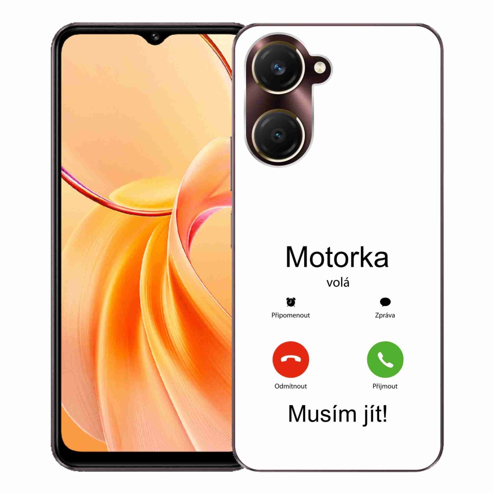 Gél borító mmCase a Vivo Y28s 5G-n - motoros hívások fehér háttérrel