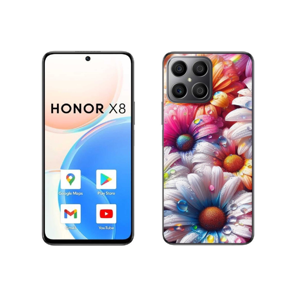 Zselés borítás mmCase a Honor X8 4G készülékhez - színes margaréták