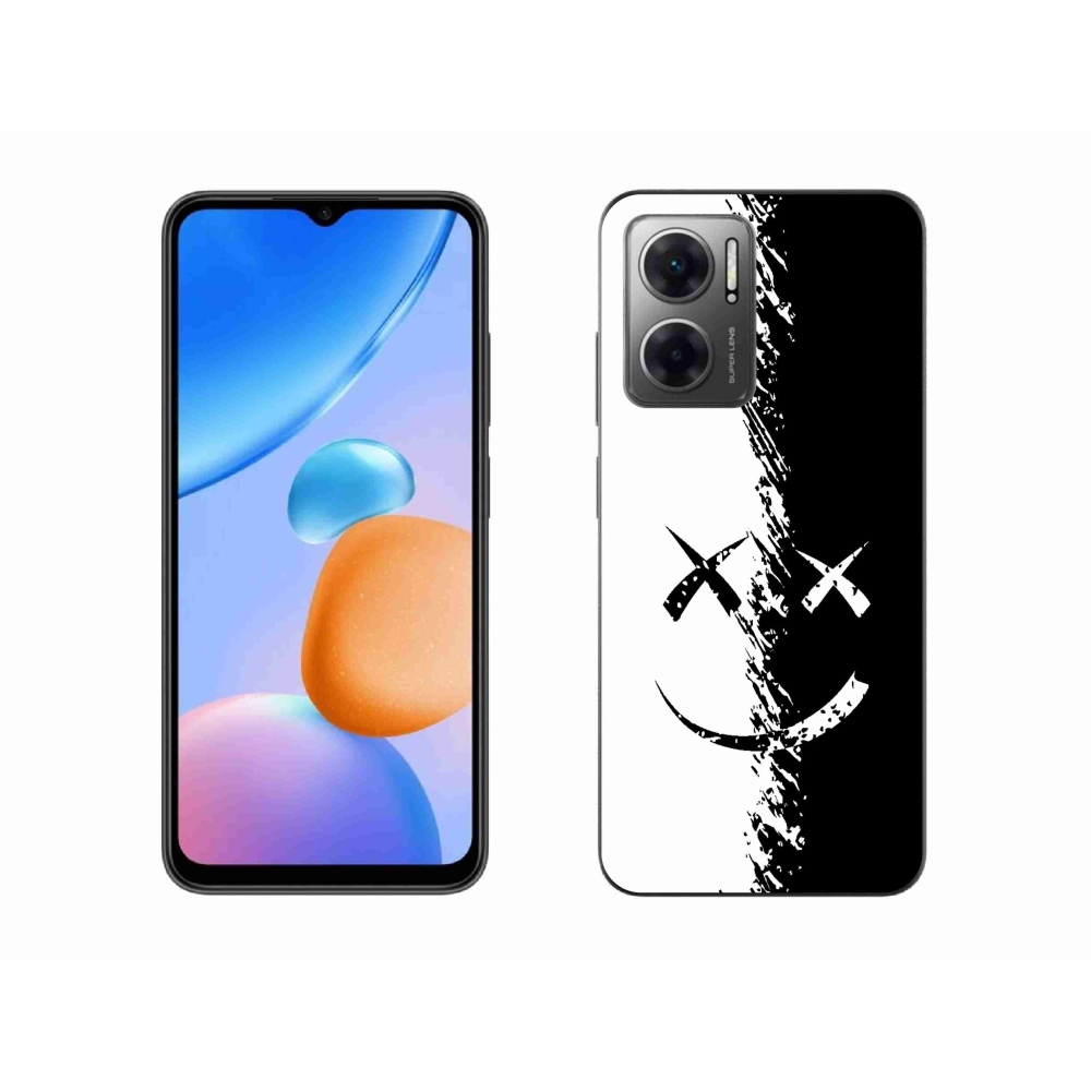 Gél borító mmCase a Xiaomi Redmi 10 5G-hez - fekete és fehér mosolygó