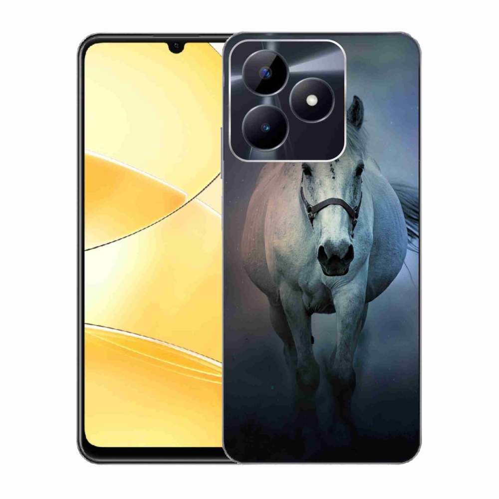 Gél tok mmCase a Realme C51/C53 készülékhez - futó fehér ló