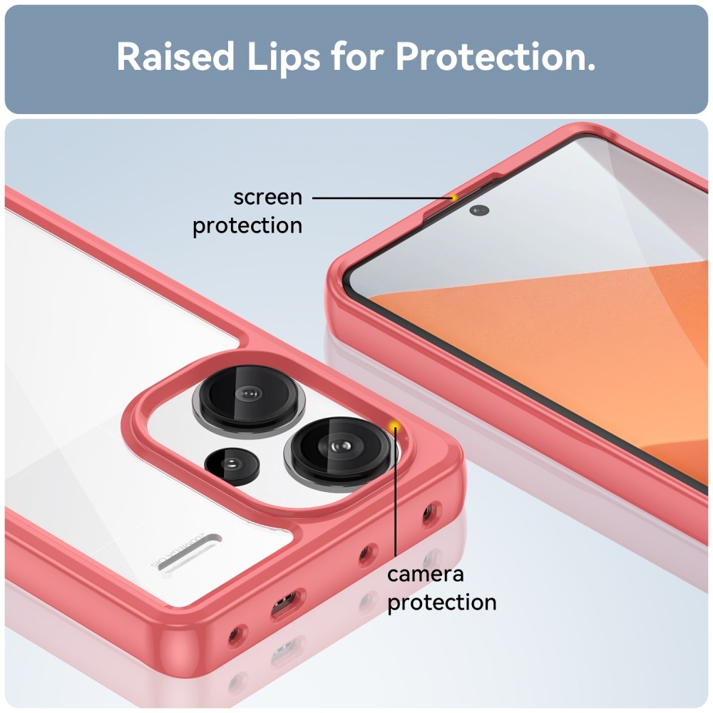 Gél tok kemény hátlappal Xiaomi Redmi Note 13 Pro+ 5G - piros