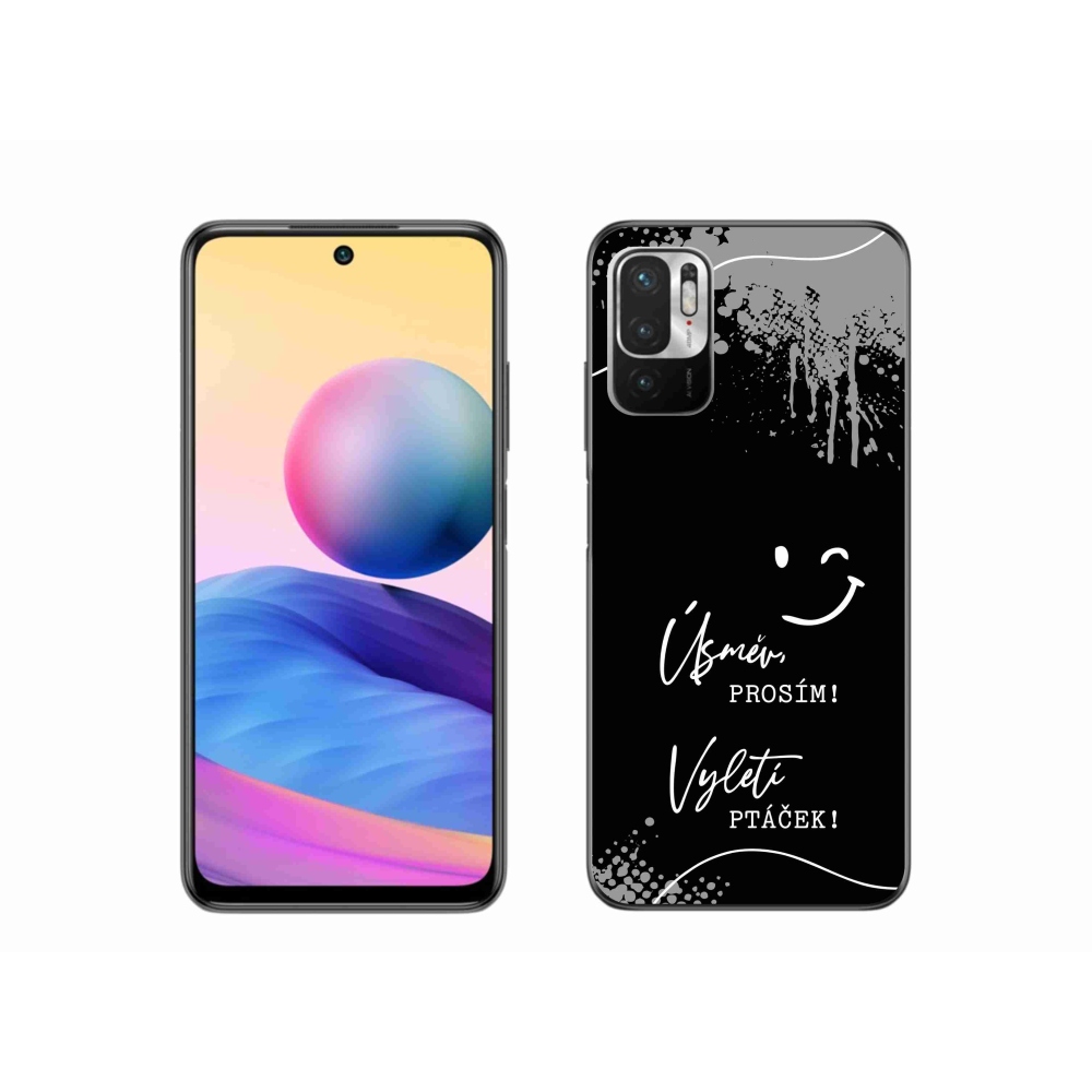 Gél borító mmCase a Xiaomi Redmi Note 10 5G-hez - vicces szöveg 4 fekete háttérrel