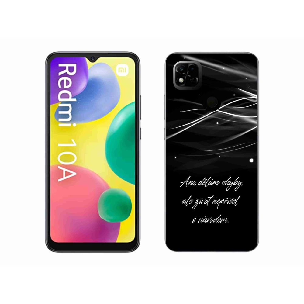 Gél borítás mmCase a Xiaomi Redmi 10A számára - idézem fekete háttérrel
