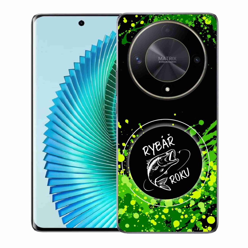 Gél borító mmCase a Honor Magic 6 Lite 5G számára - az év horgásza fekete háttérrel