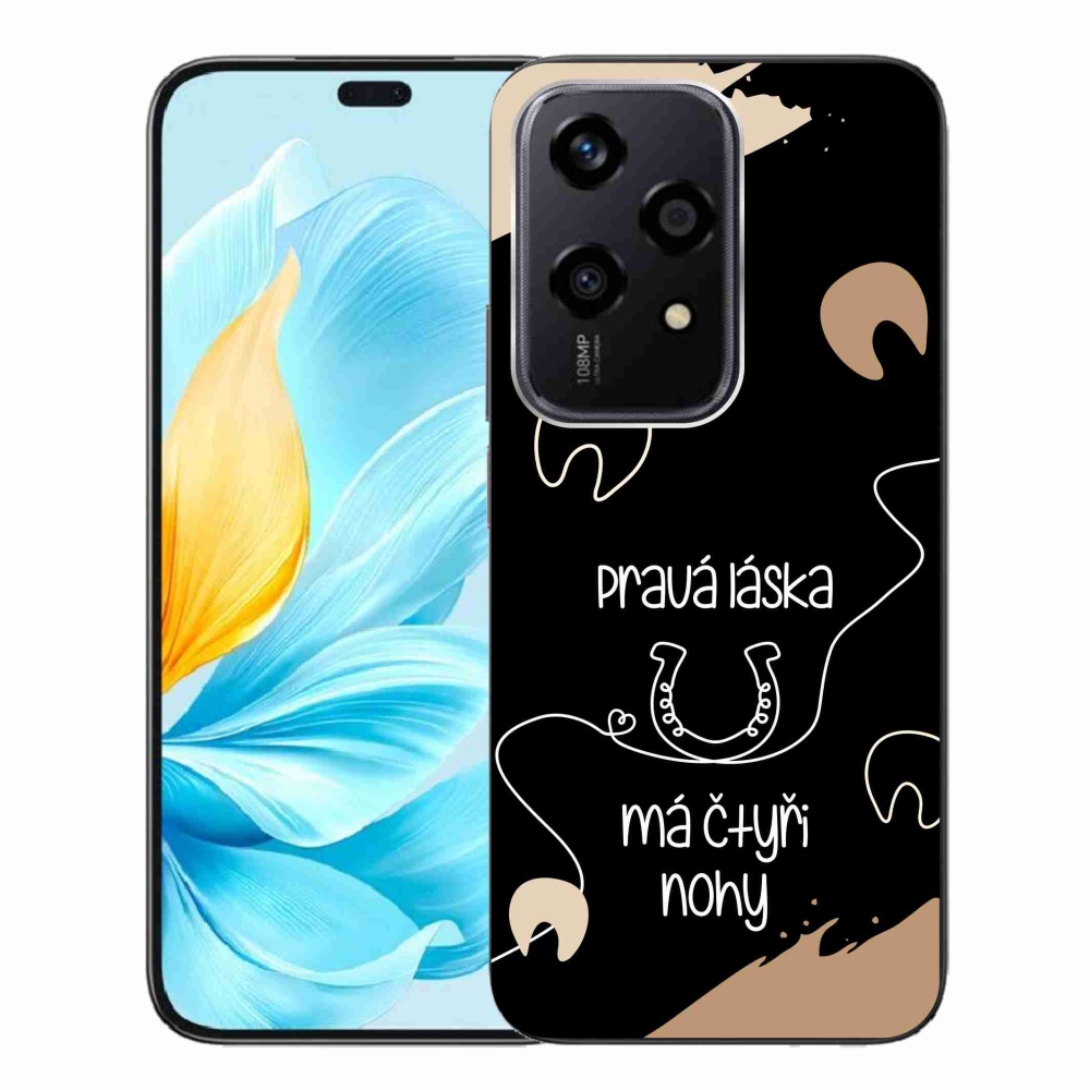 Gél borító mmCase a Honor 200 Lite 5G készülékhez - ló motívum fekete háttérrel