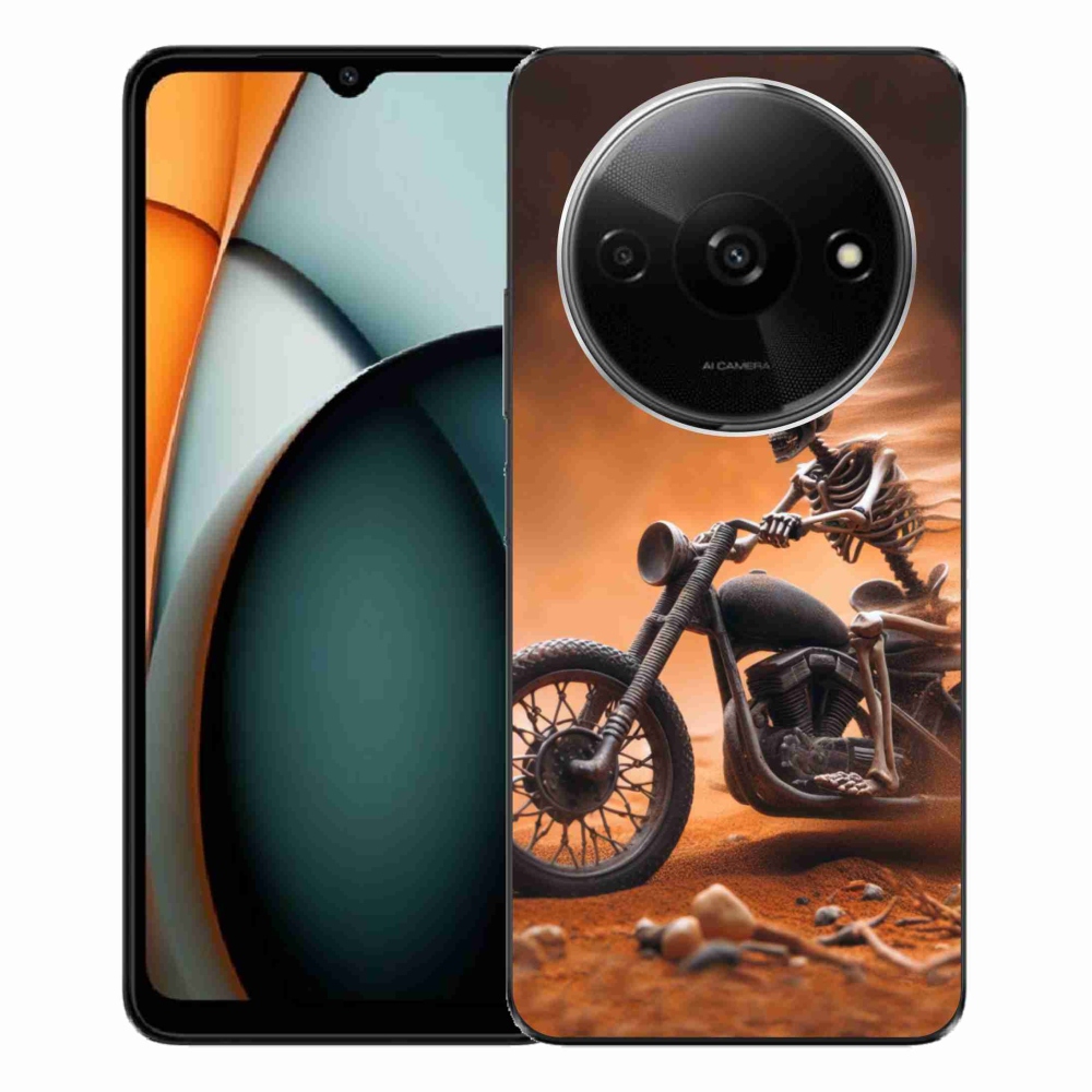 Gél borítás mmCase a Xiaomi Redmi A3-hoz - csontváz egy motorkerékpáron