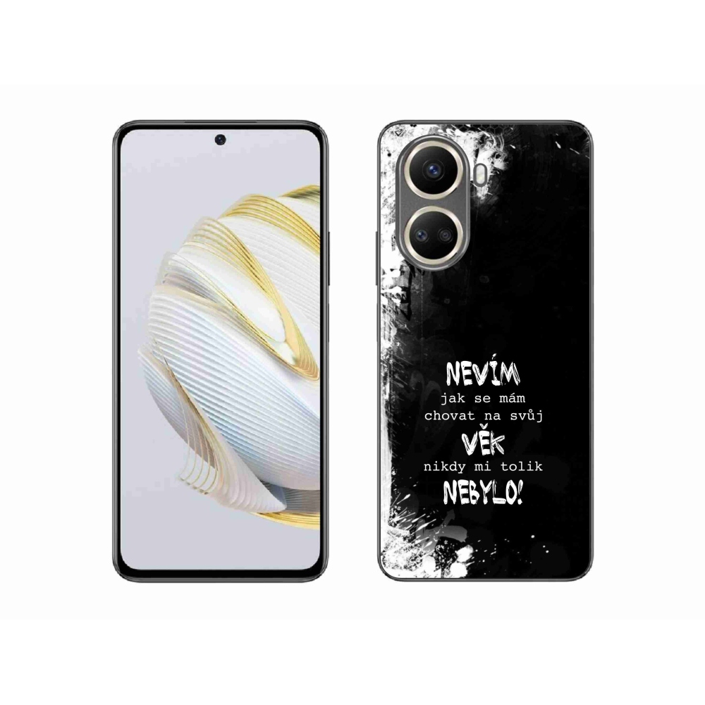 Gél borító mmCase a Huawei Nova 10 SE-hez - vicces szöveg 14 fekete háttér