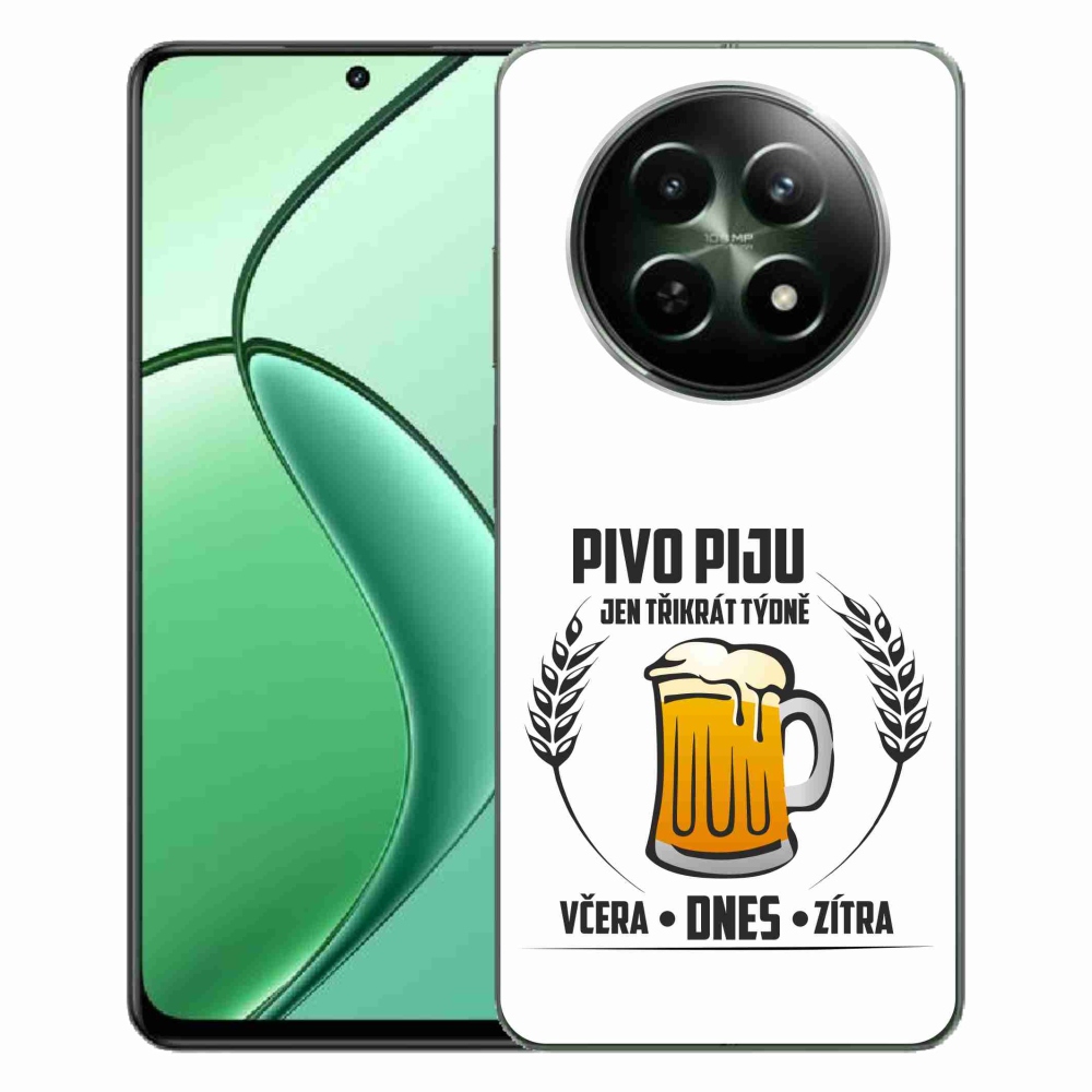 Gél borítás mmCase a Realme 12 5G/12x 5G készülékhez - sör motívum fehér háttérrel